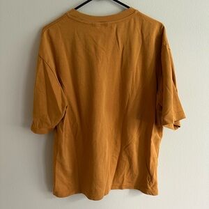 Uniqlo large yellow AIRism Cotton Oversized T-Shirt | Half-Sleeve